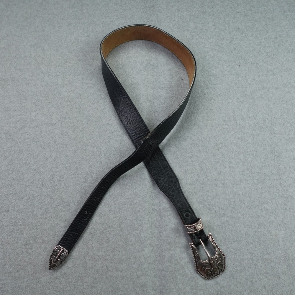 Justin Belt Mens 36 Black Western Leather Ranger C13743 Bison Cowboy USA Made